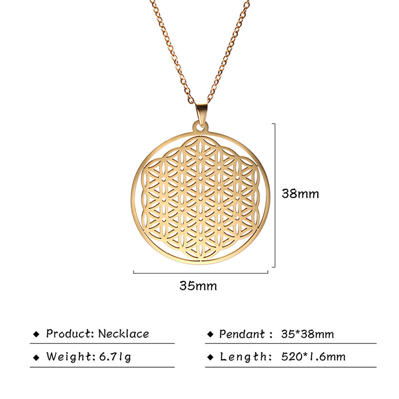 Flower of Life Necklace Sacred Geometry Merkaba Life Spirit