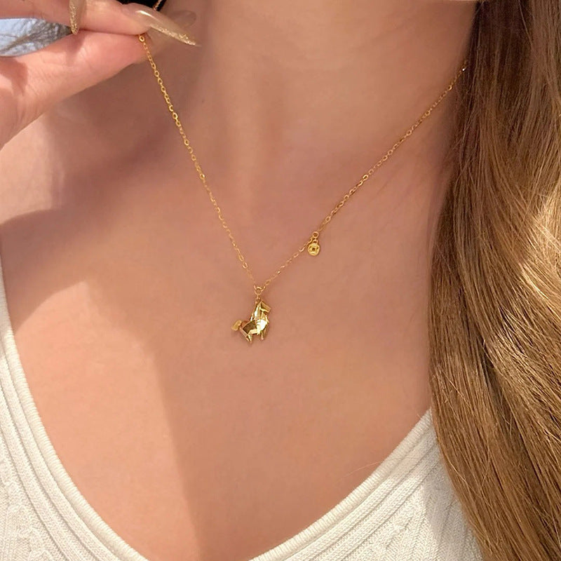 New Chinese-style 3D Pony Coin Necklace For Womendainty, Exquisite, And Vintage-inspired