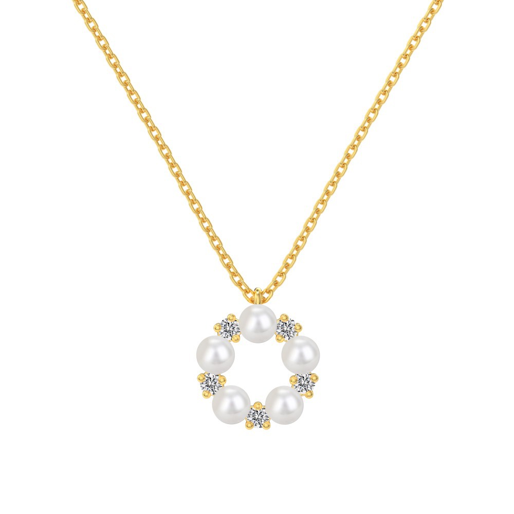 Women's Pearl Zircon Ring All-match Clavicle Chain