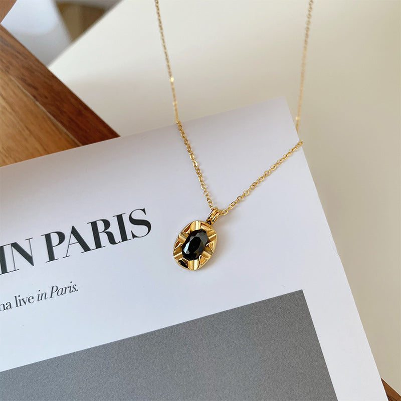 Cool-style 18K Gold-plated Niche Luxury Pearl And Rice-bead Choker Necklace