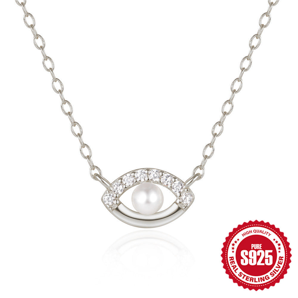 Fashion Personality Pearl Devil's Eye Necklace