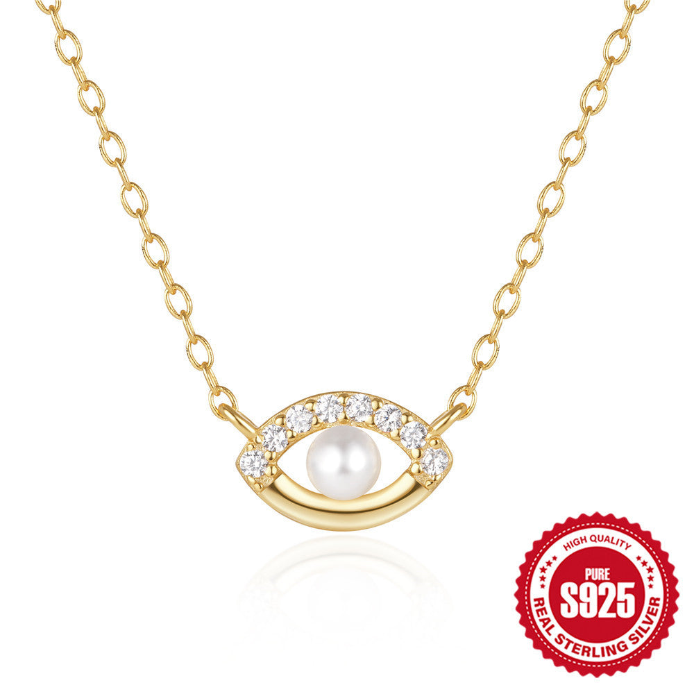 Fashion Personality Pearl Devil's Eye Necklace