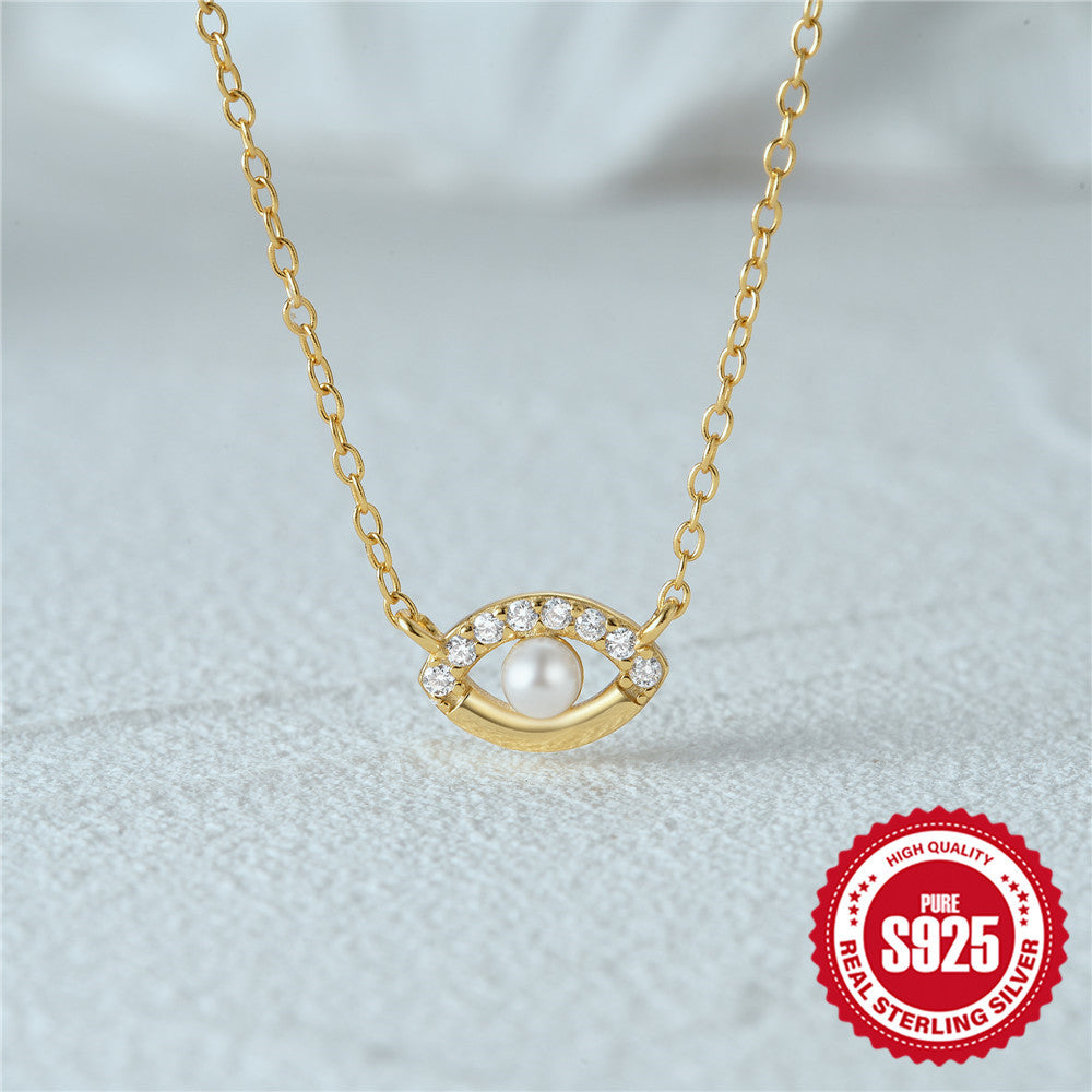 Fashion Personality Pearl Devil's Eye Necklace