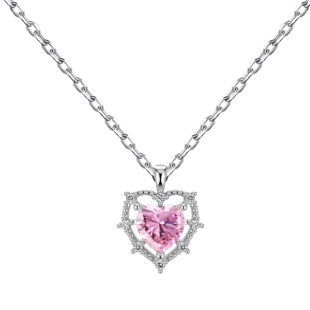 Hollowed Heart Shape Necklace Ear Stud Women