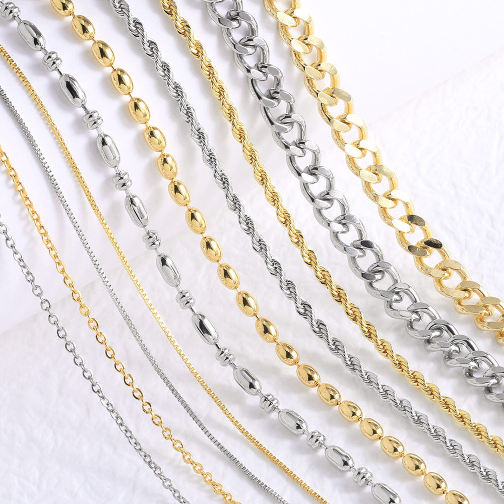 Copper-plated 18k Gold DIY Hip-hop All-match Chain Necklace