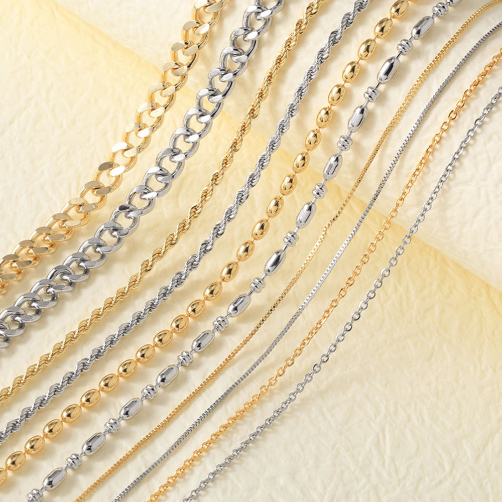 Copper-plated 18k Gold DIY Hip-hop All-match Chain Necklace